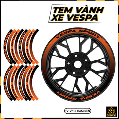Tem Dán Vành VESPA | TV-VP10 cam đen