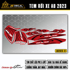 Tem Xe Air Blade 2023-2025 | AB2023-21 | Thiết Kế Ngọn Lửa