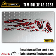 Tem Xe Air Blade 2023-2025 | AB2023-21 | Thiết Kế Ngọn Lửa