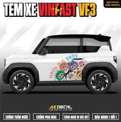 Tem Xe Vinfast VF3 Mẫu VF3-63 Baby Three - Thiết Kế Theo Yêu Cầu
