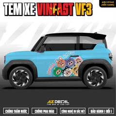 Tem Xe Vinfast VF3 Mẫu VF3-63 Baby Three - Thiết Kế Theo Yêu Cầu