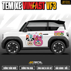 Tem Xe Vinfast VF3 Mẫu VF3-64 Baby Three - Thiết Kế Theo Yêu Cầu