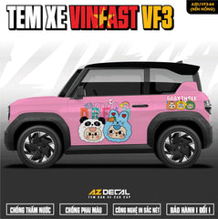 Tem Xe Vinfast VF3 Mẫu VF3-64 Baby Three - Thiết Kế Theo Yêu Cầu