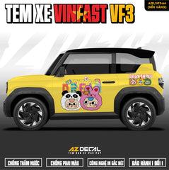 Tem Xe Vinfast VF3 Mẫu VF3-64 Baby Three - Thiết Kế Theo Yêu Cầu