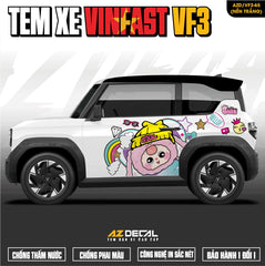 Tem Xe Vinfast VF3 Mẫu VF3-66 Baby Three - Thiết Kế Theo Yêu Cầu