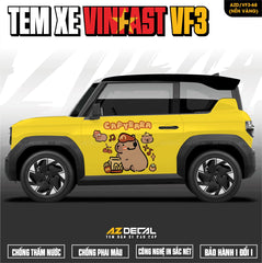 Tem Xe Vinfast VF3 Mẫu VF3-68 Capybara - Thiết Kế Theo Yêu Cầu