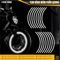 Tem vành phản quang màu trắng