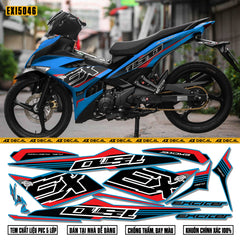 Ảnh chụp thực tế mẫu tem xe Exciter 150 chữ EX cách điệu
