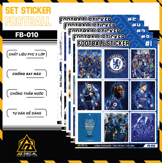Sticker Dán Ô Tô, Xe Máy, Xe Điện, Xe Đạp, Mũ Bảo Hiểm | Football FB-010 CHELSEA
