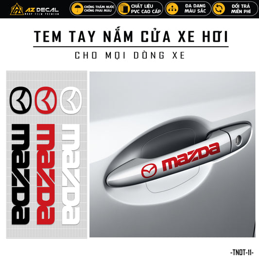 Tem dán tay nắm cửa xe ô tô mẫu Mazda