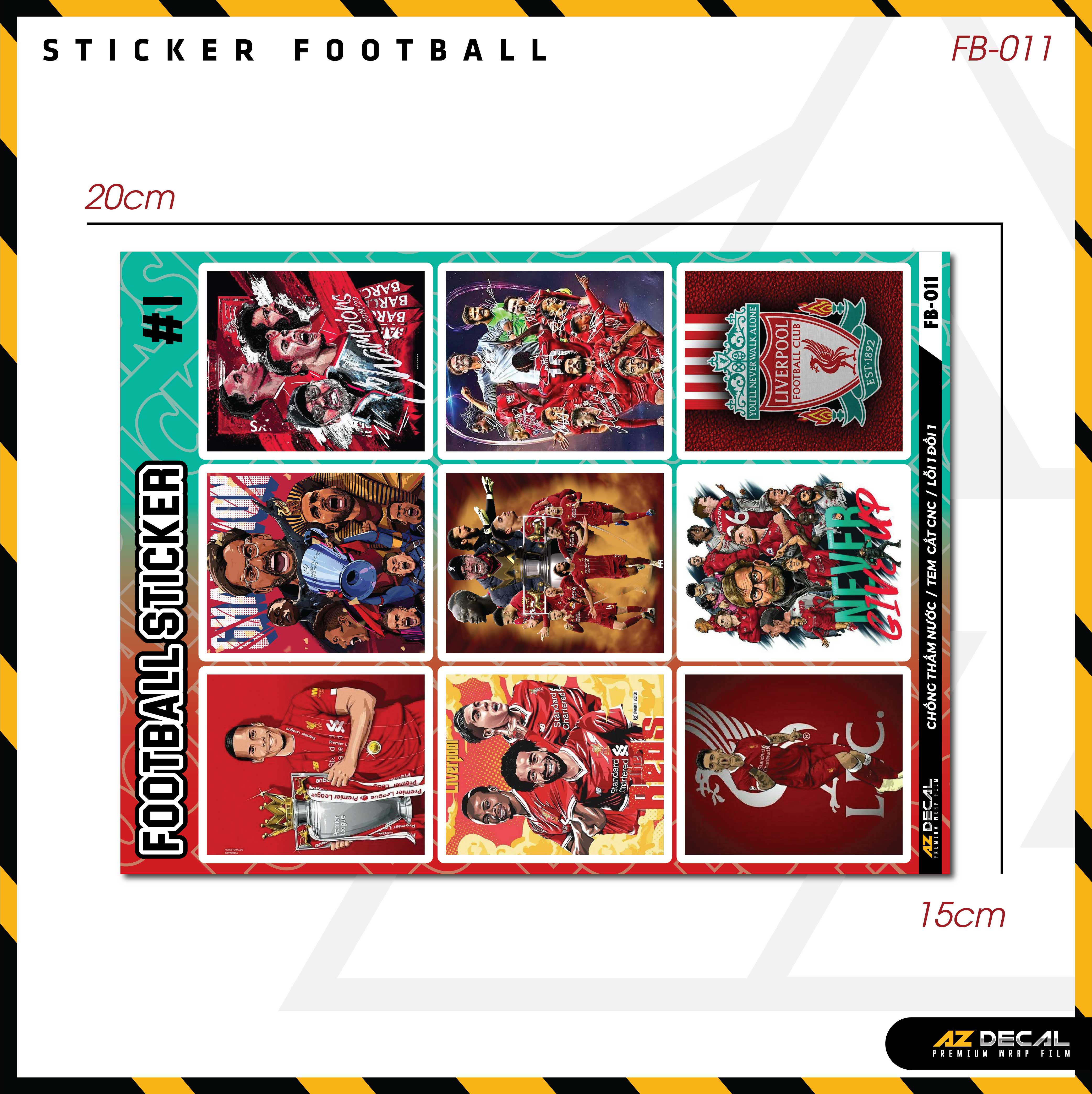 Sticker Dán Ô Tô, Xe Máy, Xe Điện, Xe Đạp, Mũ Bảo Hiểm | Football FB-011 LIVERPOOL