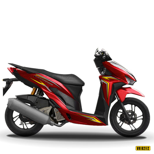 Mẫu decal dán xe Honda Vario màu vàng xám (nền đen)