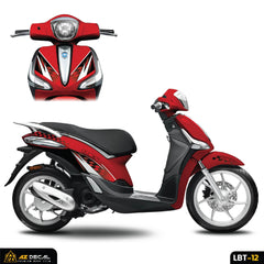 Tem rời Liberty 125 mẫu Foes Racing đen trắng (xe đỏ)