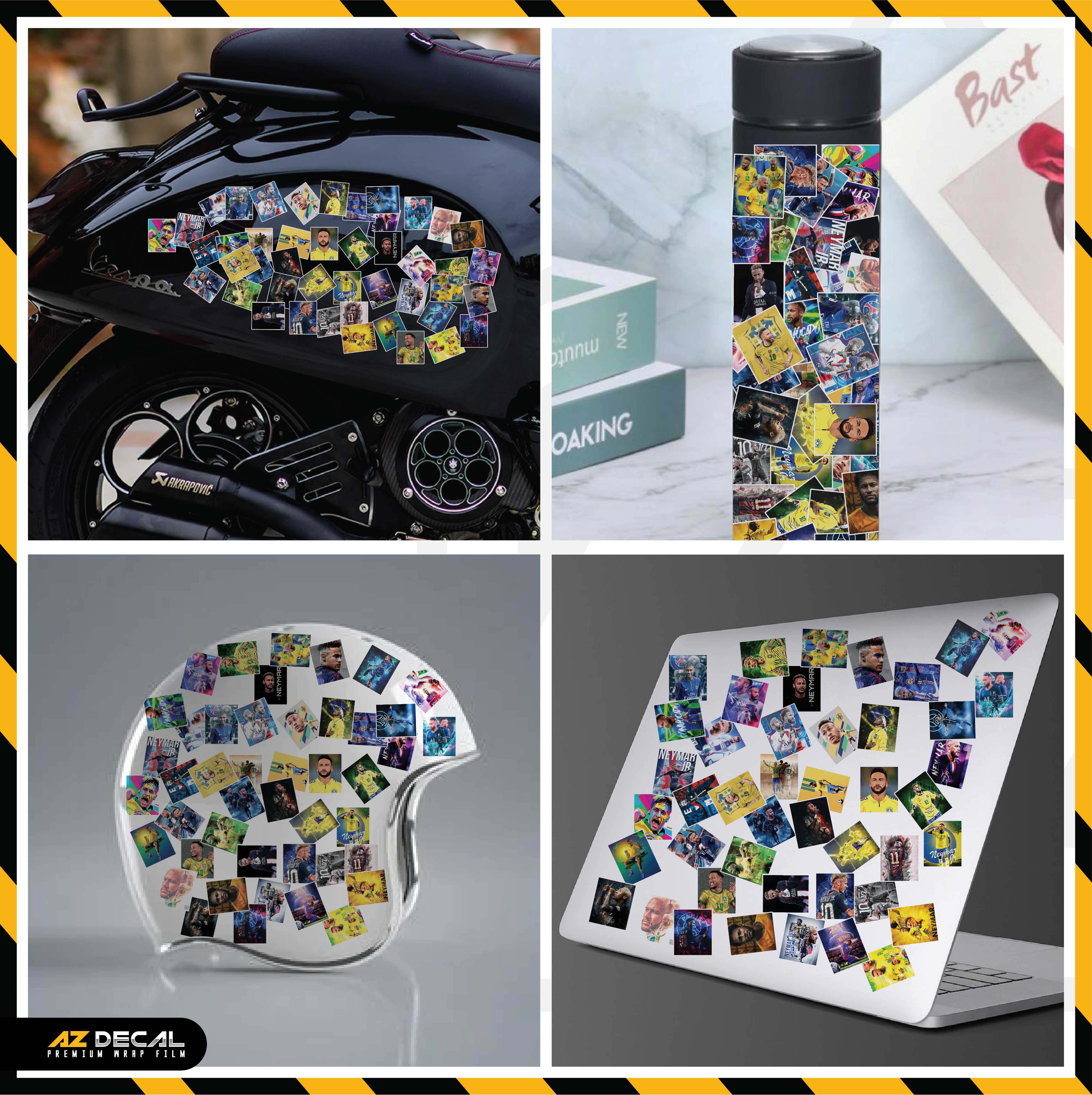 Sticker Dán Ô Tô, Xe Máy, Xe Điện, Xe Đạp, Mũ Bảo Hiểm | Football FB-012 NEYMA