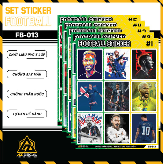 Sticker Dán Ô Tô, Xe Máy, Xe Điện, Xe Đạp, Mũ Bảo Hiểm | Football FB-013 NEYMA