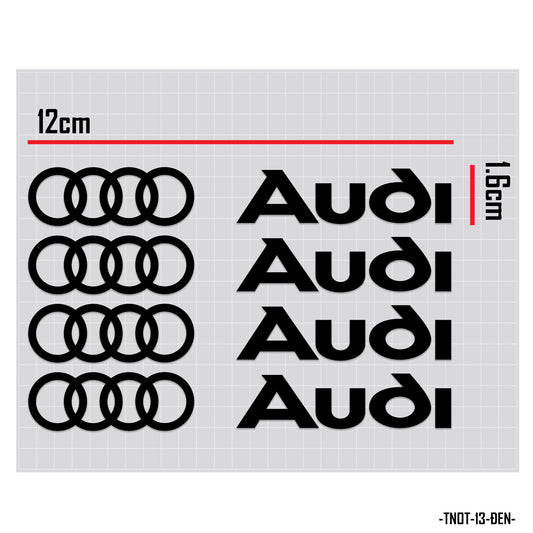 Kích thước mẫu tem dán tay nắm cửa xe Audi đen