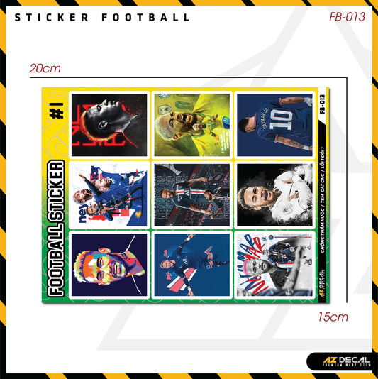Sticker Dán Ô Tô, Xe Máy, Xe Điện, Xe Đạp, Mũ Bảo Hiểm | Football FB-013 NEYMA