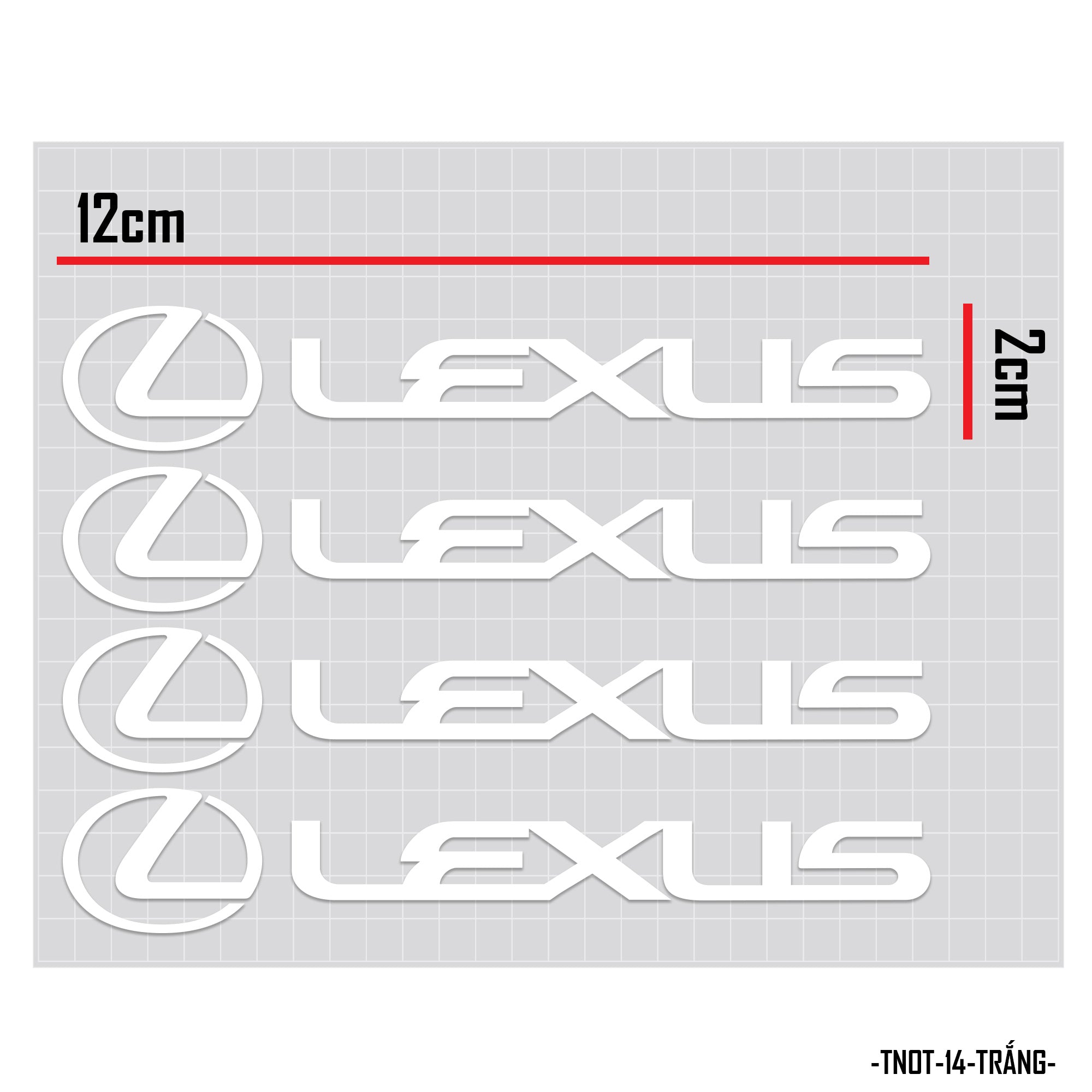 Sticker dán tay nắm cửa xe hơi Lexus màu trắng