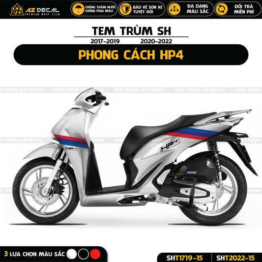 Tem trùm SH phong cách HP4 dán xe Sh 2017 - 2019 và 2020 - 2023