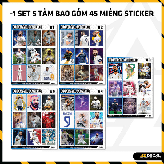 Sticker Dán Ô Tô, Xe Máy, Xe Điện, Xe Đạp, Mũ Bảo Hiểm | Football FB-015 BENZEMA