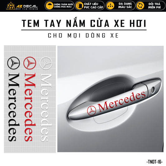 Tem dán tay nắm cửa xe hơi mẫu Mercedes