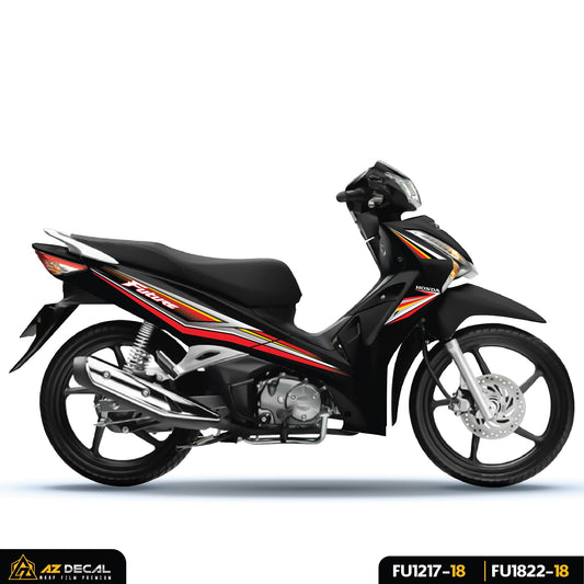 Tem xe Future 125 Fi màu xám đỏ dán xe đen