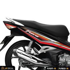 Dán decal xe Honda Future 125 Fi màu xám đỏ dán xe đen