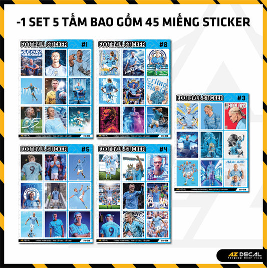 Sticker Dán Ô Tô, Xe Máy, Xe Điện, Xe Đạp, Mũ Bảo Hiểm | Football FB-018 HAALAND