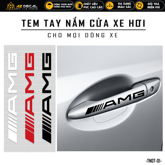 Tem dán tay nắm cửa xe ô tô mẫu AMG