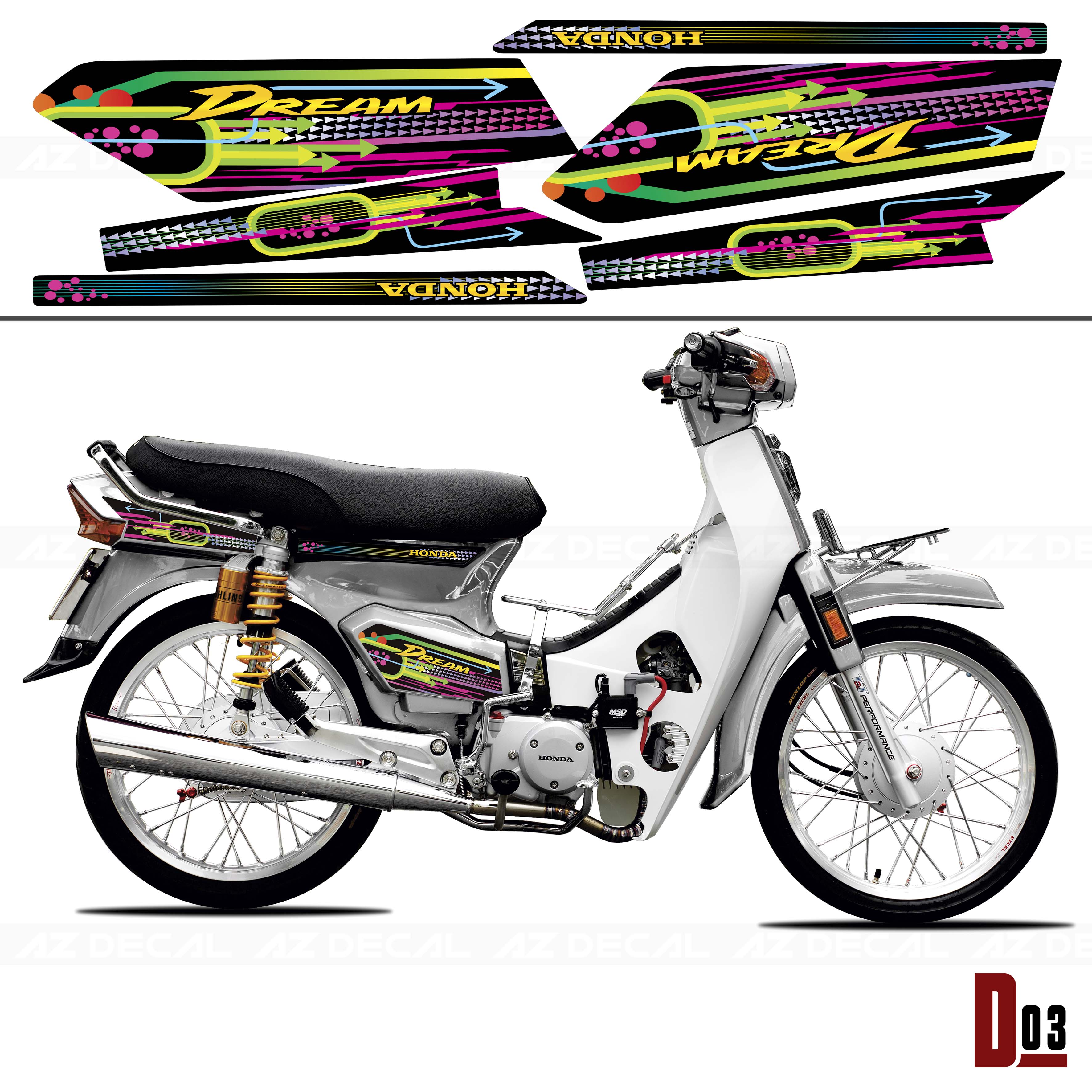 Dán decal xe Dream đẹp