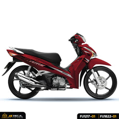 Decal dán xe Honda Future 125 màu đỏ đen xám đẹp