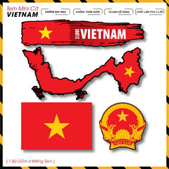 Sticker Dán Ô Tô, Xe Máy, Xe Điện, Xe Đạp, Mũ Bảo Hiểm | Tem Mini Cờ Quốc Gia - Việt Nam 01