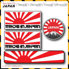 Sticker Dán Ô Tô, Xe Máy, Xe Điện, Xe Đạp, Mũ Bảo Hiểm | Tem Mini Cờ Quốc Gia - Japan