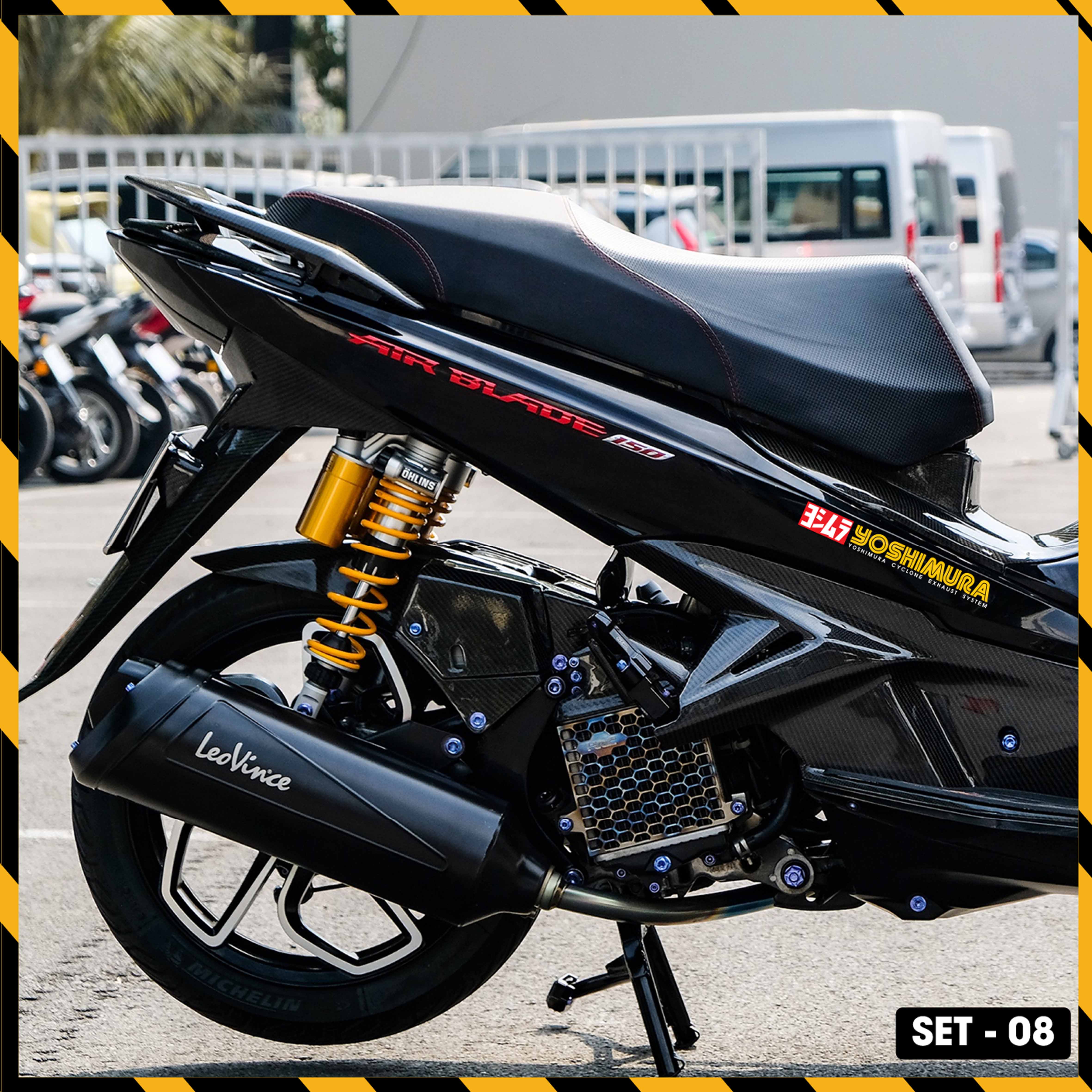 Sticker Dán Xe Máy, Xe Điện, Xe Đạp, Mũ Bảo Hiểm | SET-08