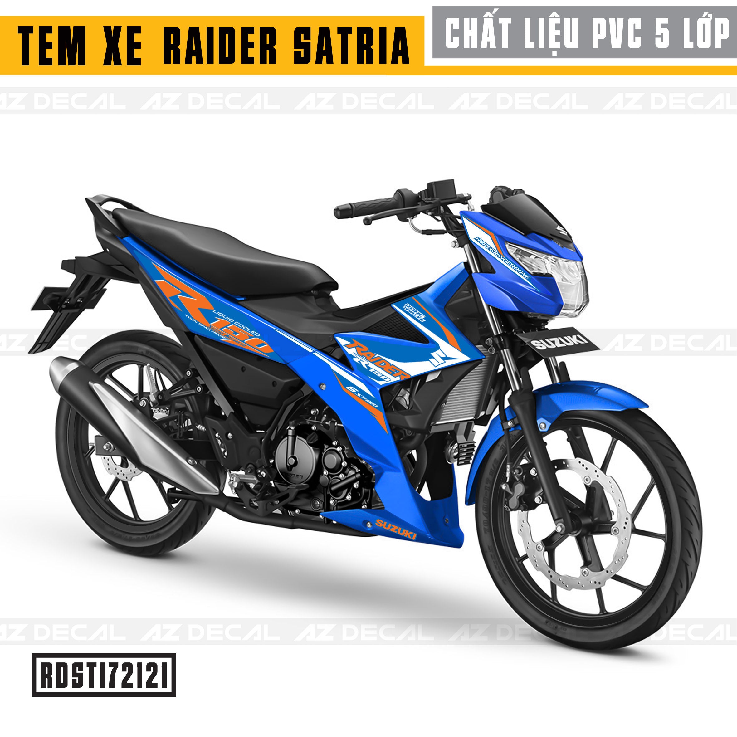 Tem xe Raider / Satria mẫu R150 xe xanh