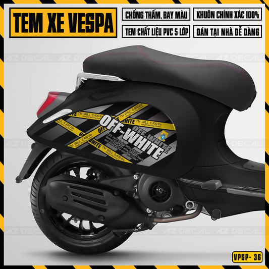 Mẫu tem xe Vespa Sprint đẹp phong cách Off-White cực chất