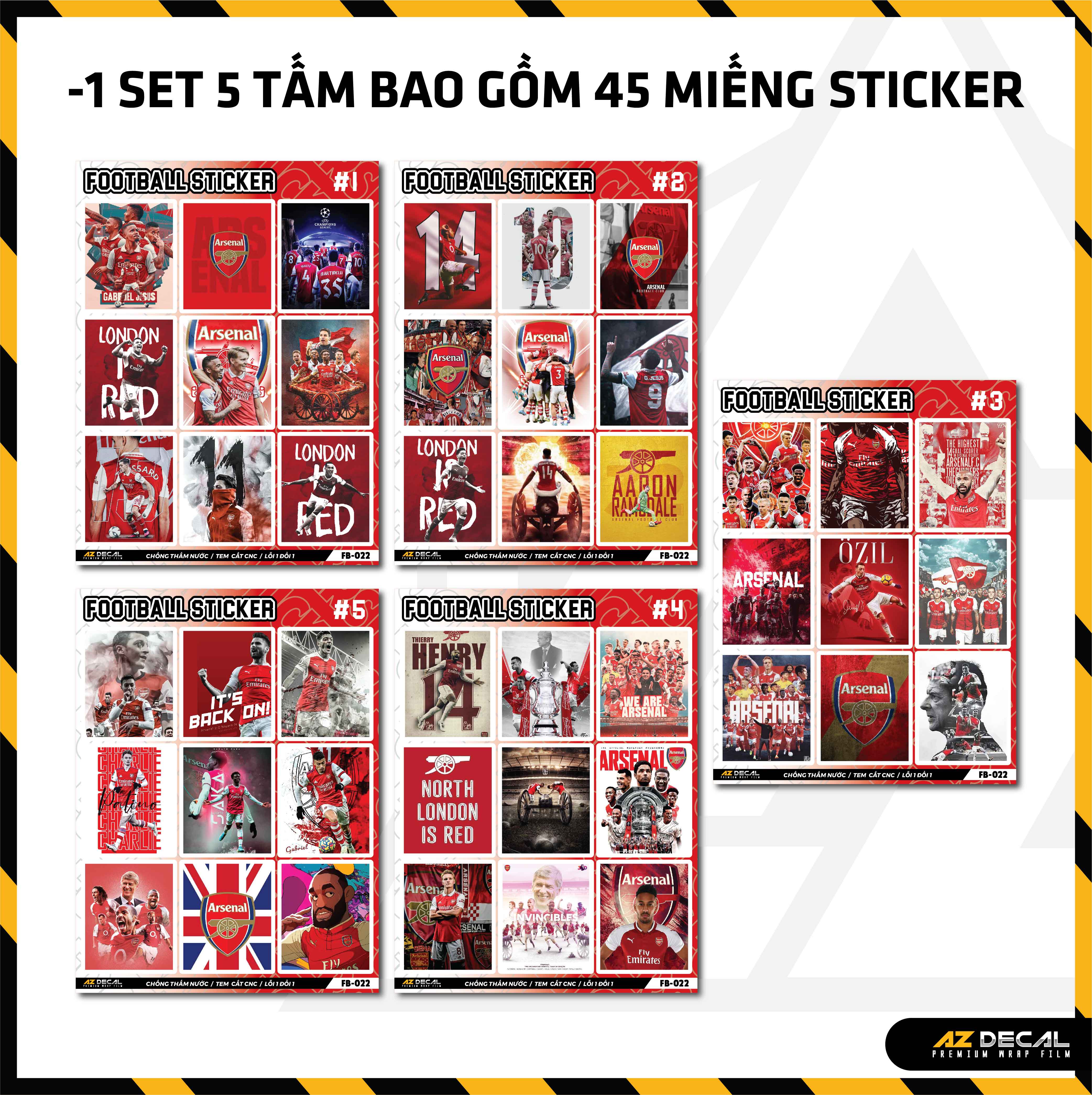 Sticker Dán Ô Tô, Xe Máy, Xe Điện, Xe Đạp, Mũ Bảo Hiểm | Football FB-022 ASSENAL