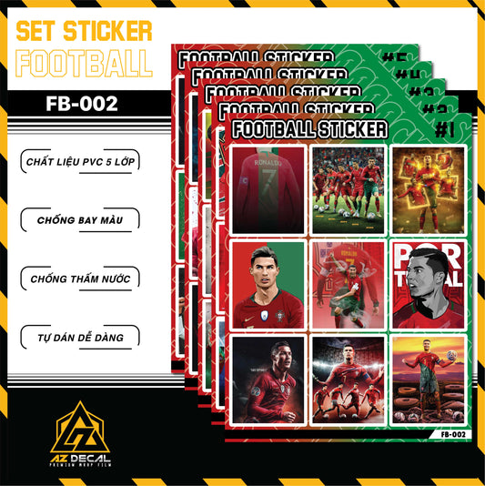 Sticker Dán Ô Tô, Xe Máy, Xe Điện, Xe Đạp, Mũ Bảo Hiểm | Football FB-002 CR7