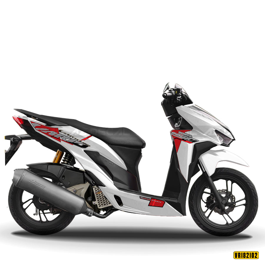 Dán decal xe Honda Vario tại Hà Nội màu đỏ trắng đen