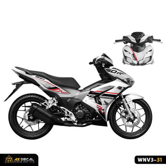 Tem rời dán xe Winner X v3 trắng mẫu RS150R Sport