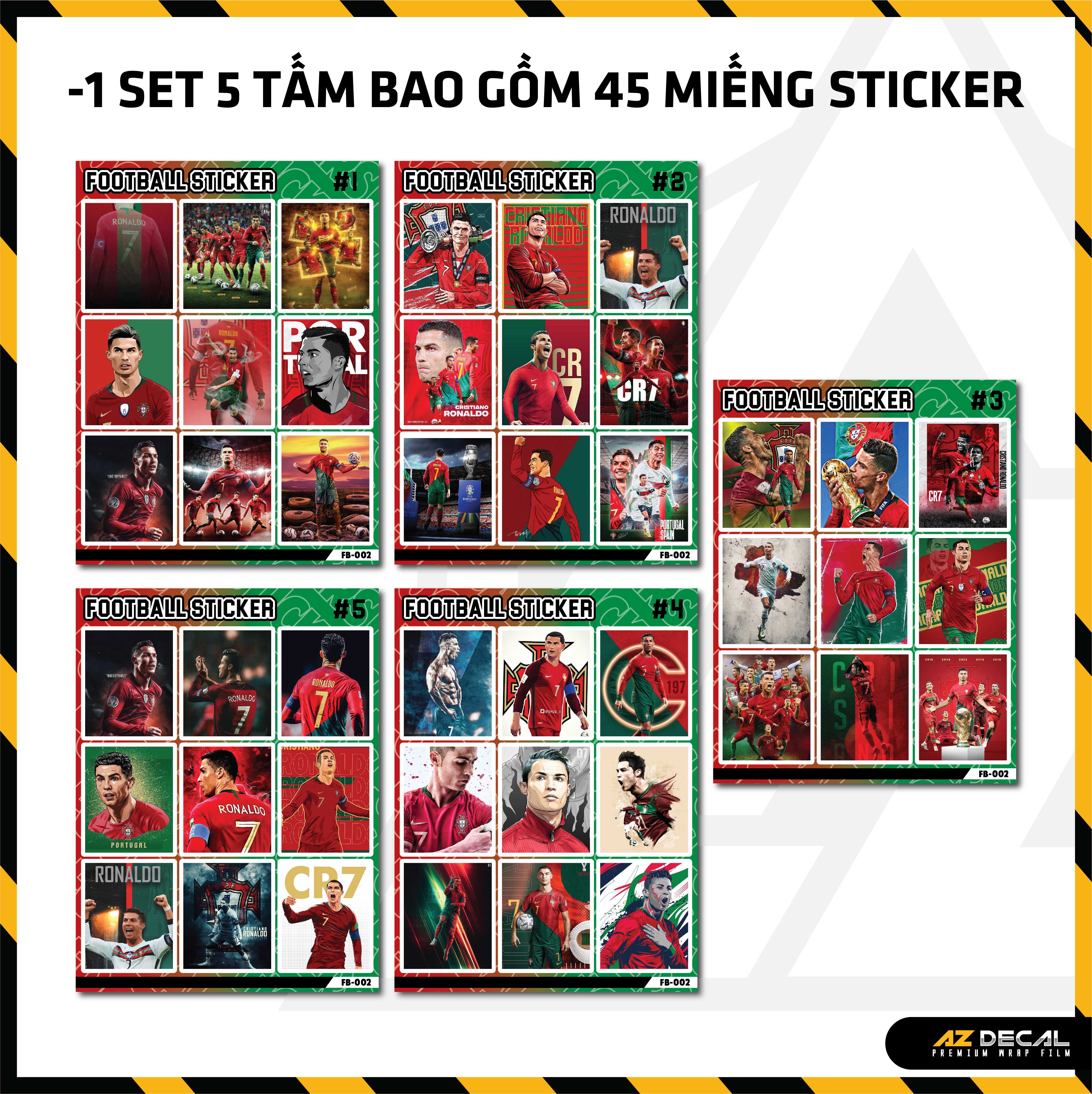 Sticker Dán Ô Tô, Xe Máy, Xe Điện, Xe Đạp, Mũ Bảo Hiểm | Football FB-002 CR7