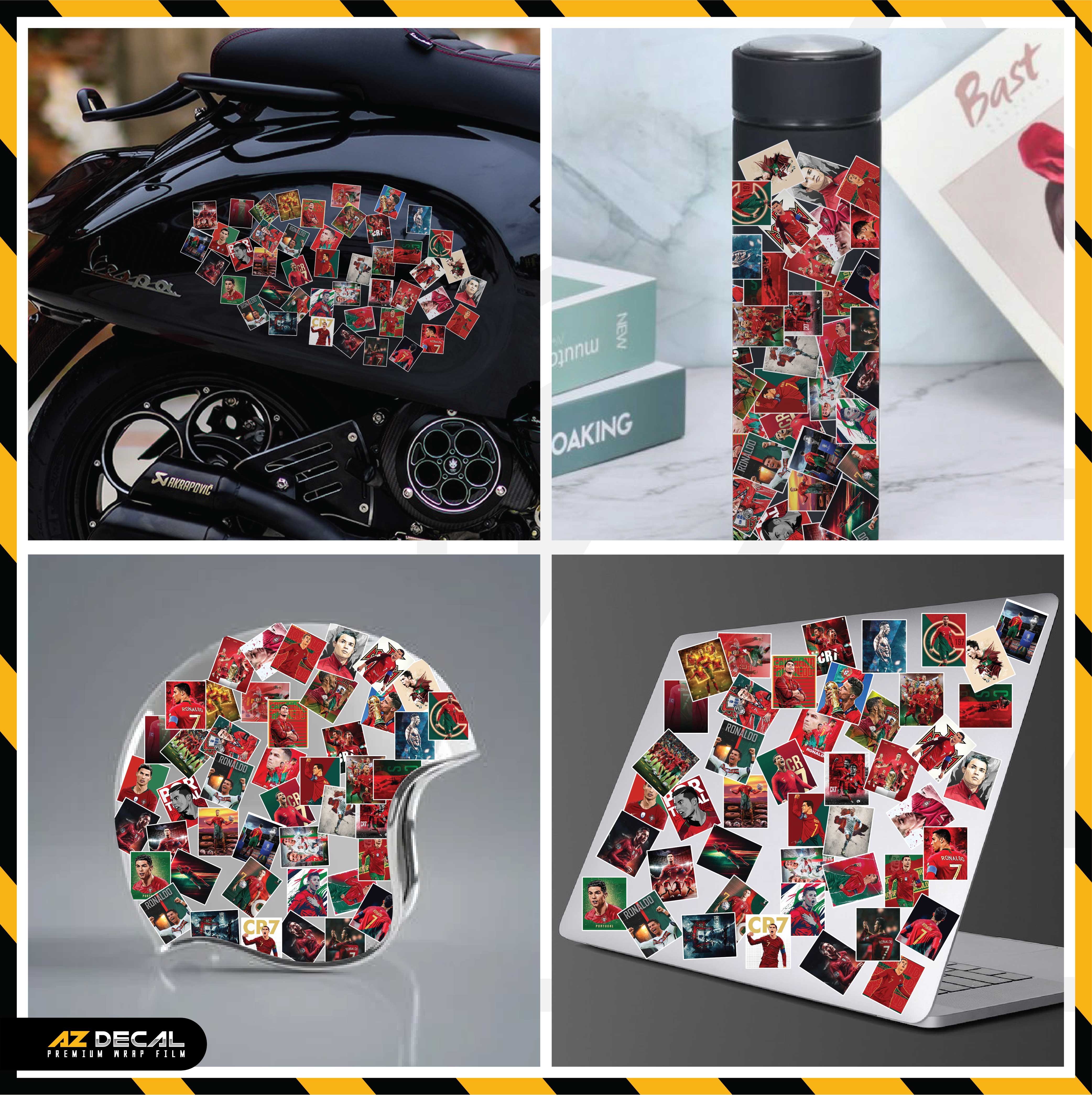Sticker Dán Ô Tô, Xe Máy, Xe Điện, Xe Đạp, Mũ Bảo Hiểm | Football FB-002 CR7