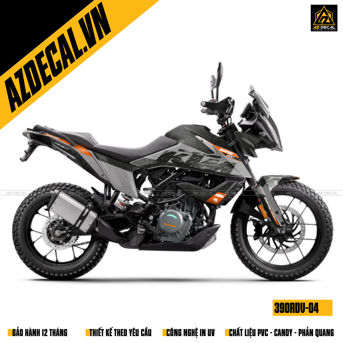 Dán xe KTM 390 ADV đen xám