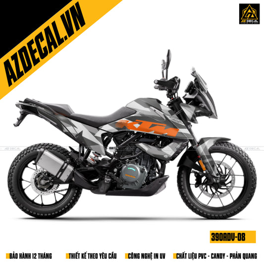 Decal xe KTM 390 Adventure trắng xám đẹp