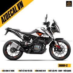 Tem xe KTM 390 Adventure trắng đen đẹp