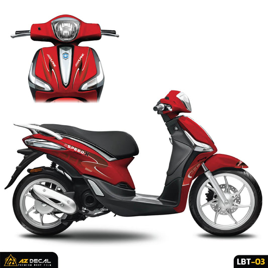 Tem xe Liberty 125 đỏ màu đen trắng (nền đỏ)