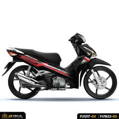 Tem xe Future 125 Fi đỏ trắng dán xe đen