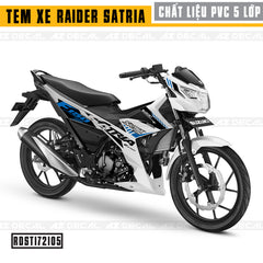 Tem xe Suzuki Raider màu trắng - Mẫu 05