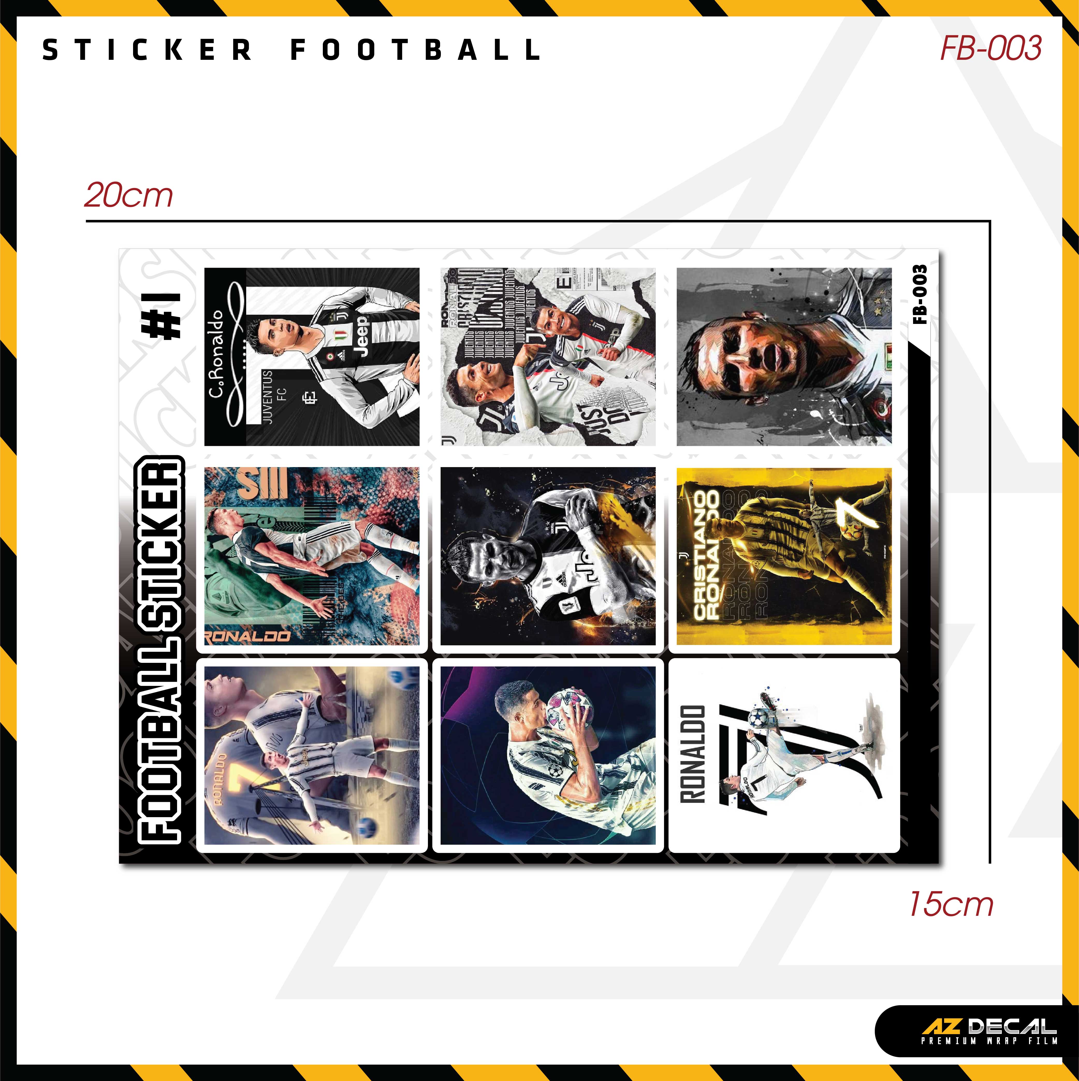 Sticker Dán Ô Tô, Xe Máy, Xe Điện, Xe Đạp, Mũ Bảo Hiểm | Football FB-003 CR7