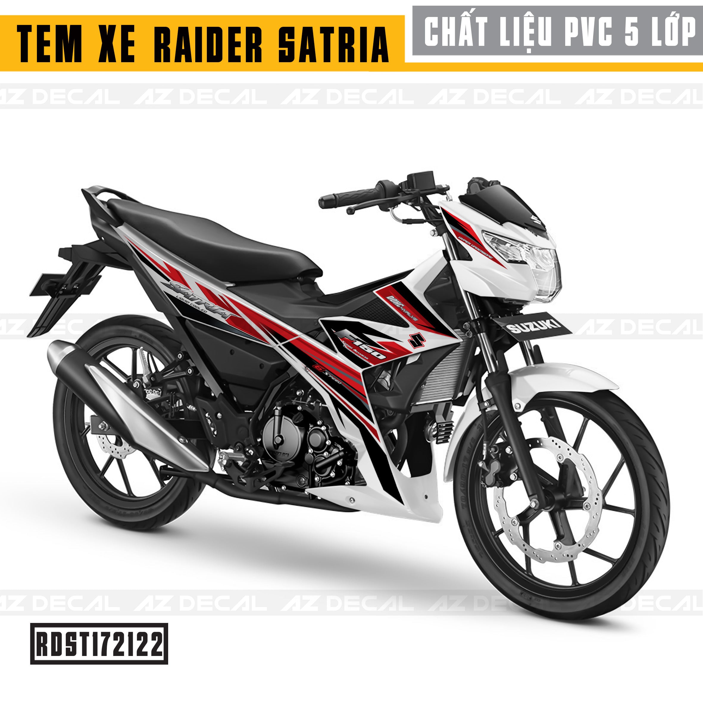 Tem xe Raider/Satria xe trắng mẫu F150 22